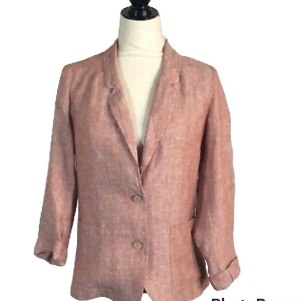Jones & Co. linen blazer heather red size M - Picture 1 of 15